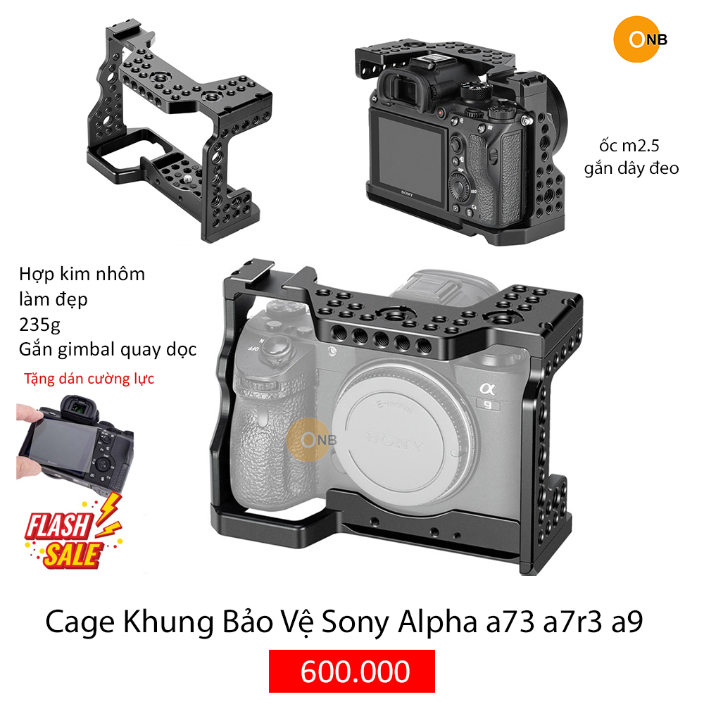 Khung bảo vệ Cage Sony Alpha a73 a7iii a7r3 - hỗ trợ quay gắn gimbal