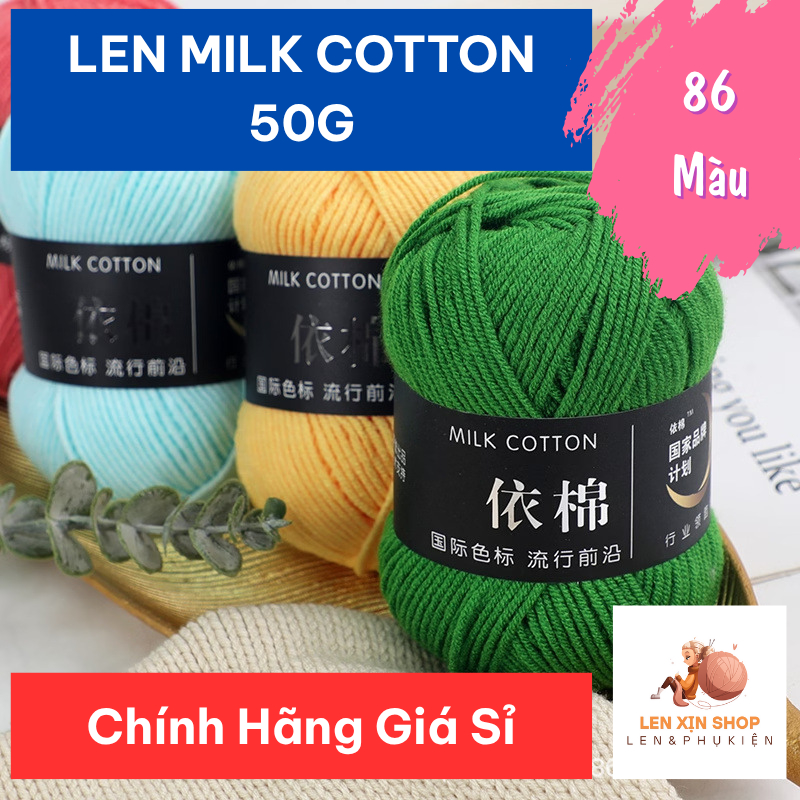 Len Milk Cotton 50g Mác Đen