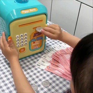 Đồ Chơi Két sắt mini thông minh mở bằng mật khẩu vân tay mô phỏng gương mặt cỡ lớn,két sắt cho bé