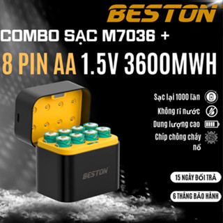  Hộp 4 Pin sạc 2A 1.5V Lithium Beston - AA - 3600mWh sạc M7036 pin máy ảnh pin micro pin đồ chơi 