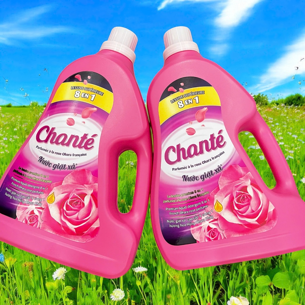 Nước giặt xả Chanté với hương hoa hồng Pháp lôi cuốn 8in1 can 3,1Kg