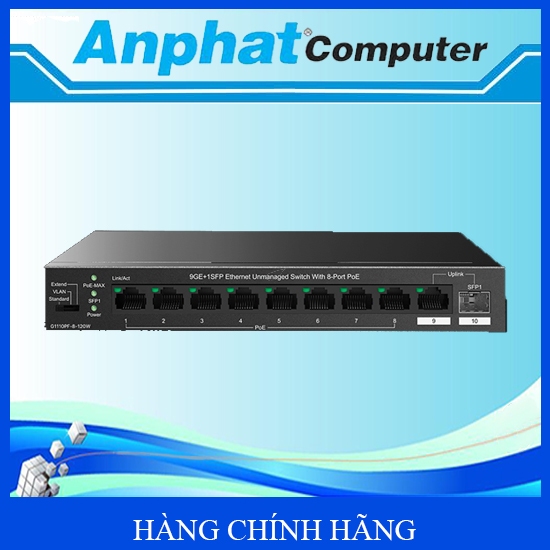 Switch 8 Port PoE IP-COM G1110PF-8-120W - Hàng Chính Hãng