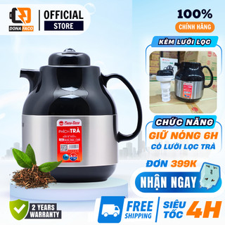  Phích nước pha trà Rạng Đông RD 1055 1 lít bằng inox có lưới lọc ruột thủy tinh giữ nhiệt cao cấp 