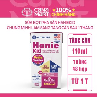 Thùng 48 hộp sữa bột pha sẵn Nutricare Hanie Kid cho trẻ biếng ăn suy dinh dưỡng (110ml)