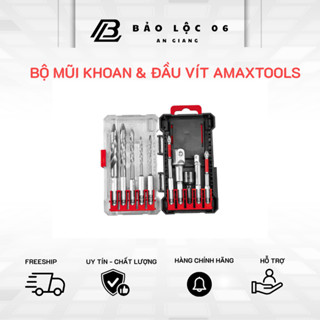  BỘ AMAXTOOLS: mũi khoan 3-4-6-8-10mm đầu chuyển 1 2 & 1 4 đầu bắn tôn 8mm đầu vít 4 cạnh từ tính. 