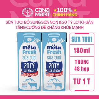 Nutricare Thùng 48 hộp Sữa Tươi Metafresh ít đường Sữa Non Bổ Sung 20 Tỷ Lợi Khuẩn
