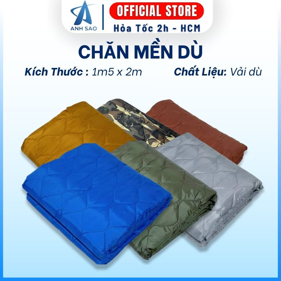 Chăn Mền Vải Dù Ánh Sao Chần Một Lớp Bông Mỏng Đắp Mọi Nơi Nhà Xe Cắm Trại Văn Phòng Gấp Gọn Tiện Lợi