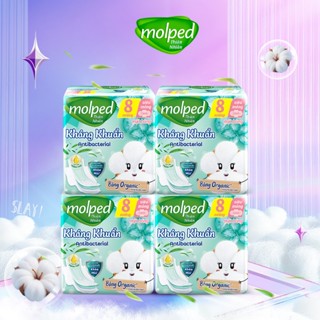 Combo 4 Gói Băng vệ sinh Molped thiên nhiên Kháng Khuẩn Siêu mỏng có cánh 23cm 