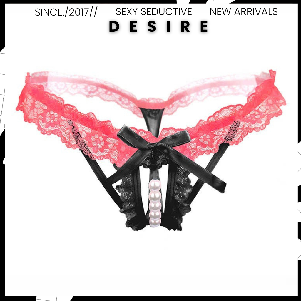 Quần lót nữa lọt khe phối bèo ren xuyên thấu DESIRE STORE QL-2167