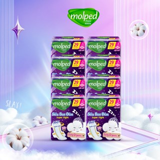   Tặng Thỏ Bông - Mua 2 Combo 8  Combo 8 gói Băng vệ sinh Molped thiên nhiên Siêu ban đêm có cánh 29cm  GÓI 4 MIẾNG  