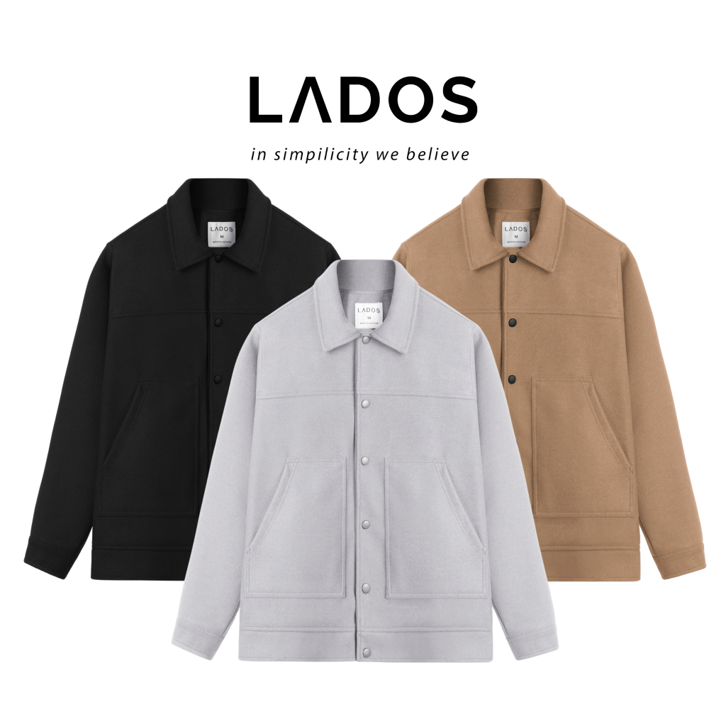 [ NEW ] LADOS - Áo Khoác Nam Dạ Lót Dù Nút Bấm Dày Dặn Có Túi Trong Không Xù Lông ,Không Phai Màu
