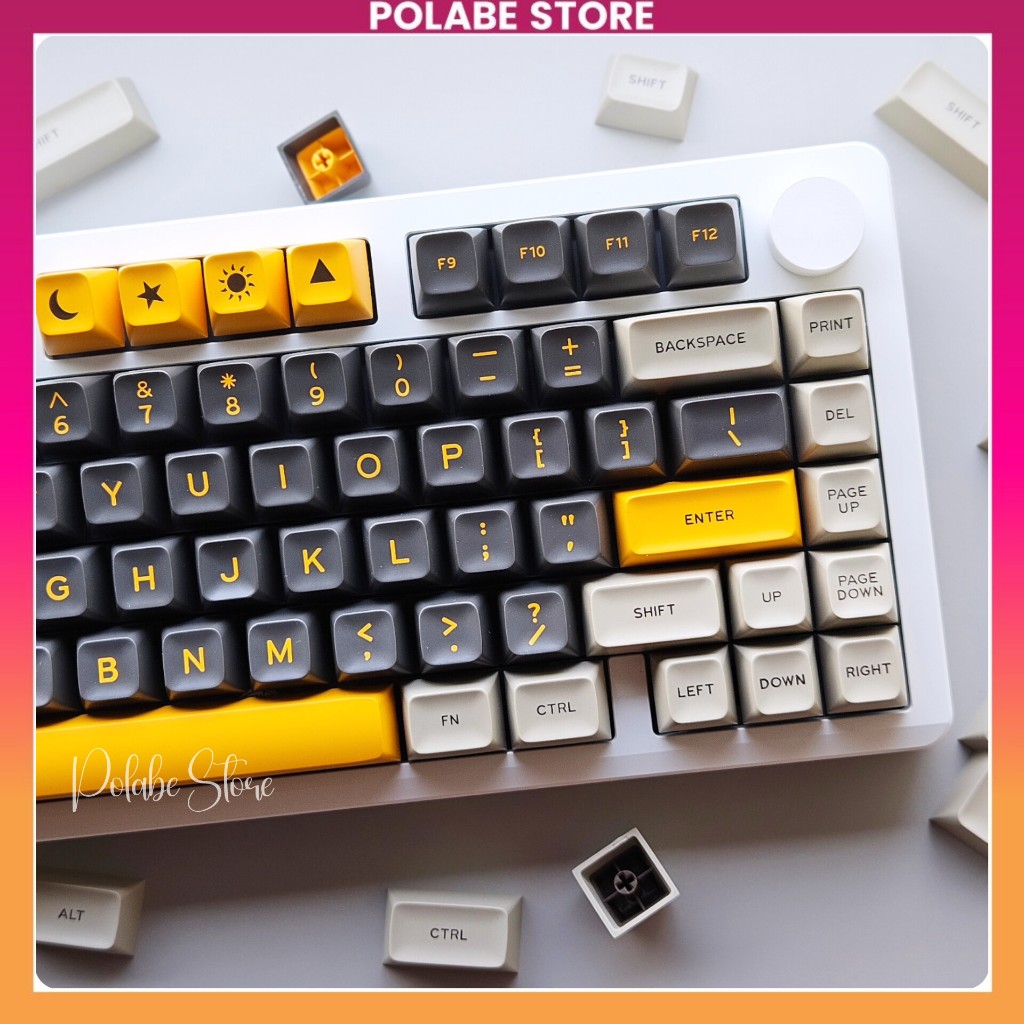 Keycap SA Yellow Screen sa Profile bàn phím cơ Polabe Keycap màn hình vàng Keycap Aifei Daye Smile