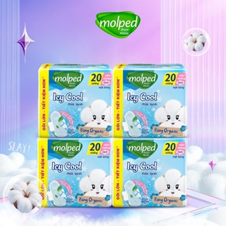  Combo 4 Gói Băng vệ sinh Molped thiên nhiên Mát lạnh có cánh 23cm -  GÓI 20 MIẾNG  