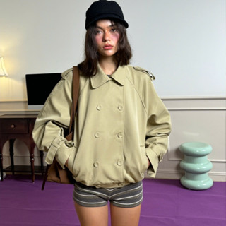  Kuchimachic - Mini boxy trench coat - Áo jacket chất liệu Kaki Twill dày dặn KUAK251001 