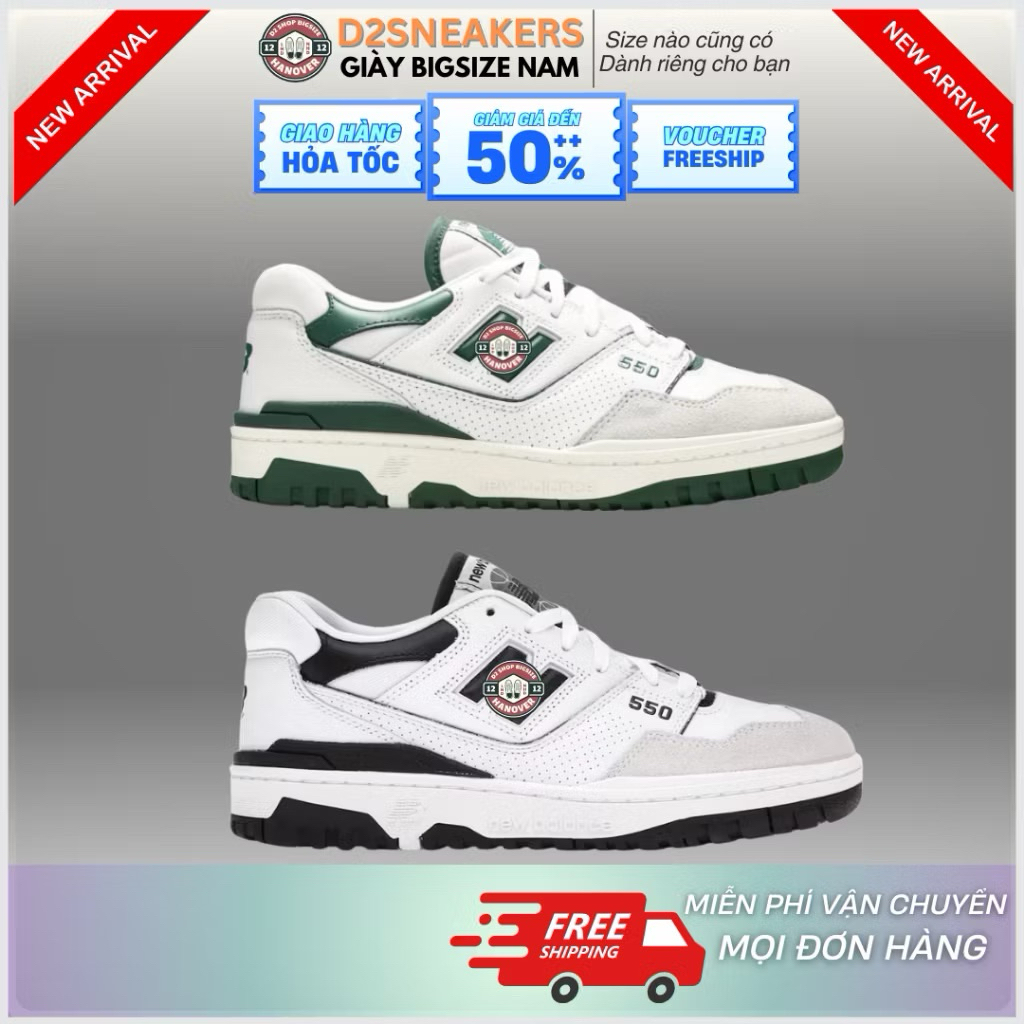 [ Cam Kết Chinh Hang ] Giày sneaker nam nữ N550 thời trang, phong cách Classic đi học, đi chơi