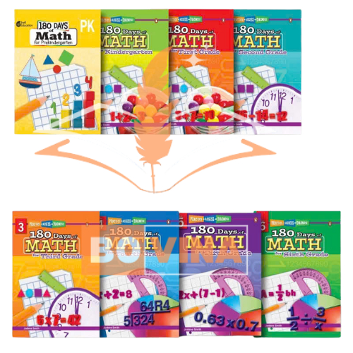 Sách 180 Days of Math 1-2-3-4-5-6, Học Toán, Luyện Toán