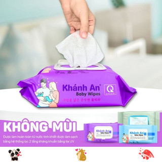 Combo 3, 5, 10 bịch khăn ướt Khánh An không cồn, không mùi