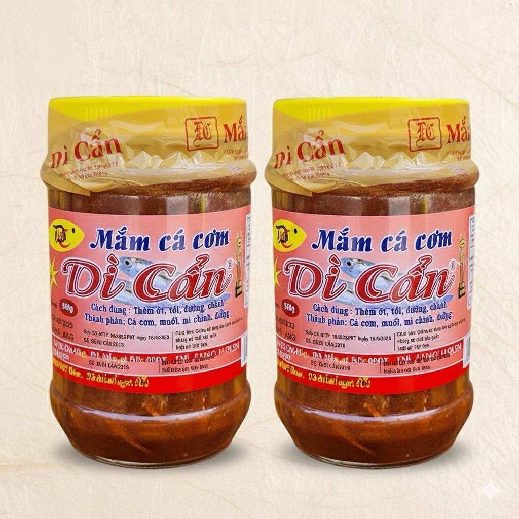 Combo 2 Hũ Mắm Cá Cơm Dì Cẩn Đà Nẵng – Mắm ngon ăn cơm, chấm rau luộc, cuốn bánh tráng thịt heo