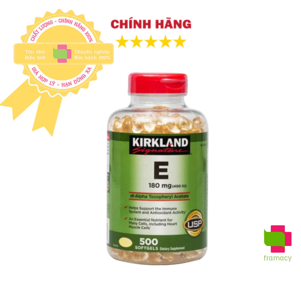 Kirkland Vitamin E 180mg 400IU Mỹ (500v)