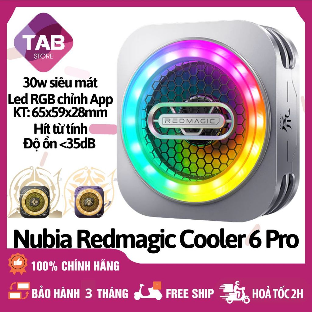 Quạt Tản Nhiệt Sò Lạnh Nubia Redmagic Cooler 6 Pro 30W Làm Mát Từ Tính Bằng AI - Chính Hãng - Cooler 6 Pro