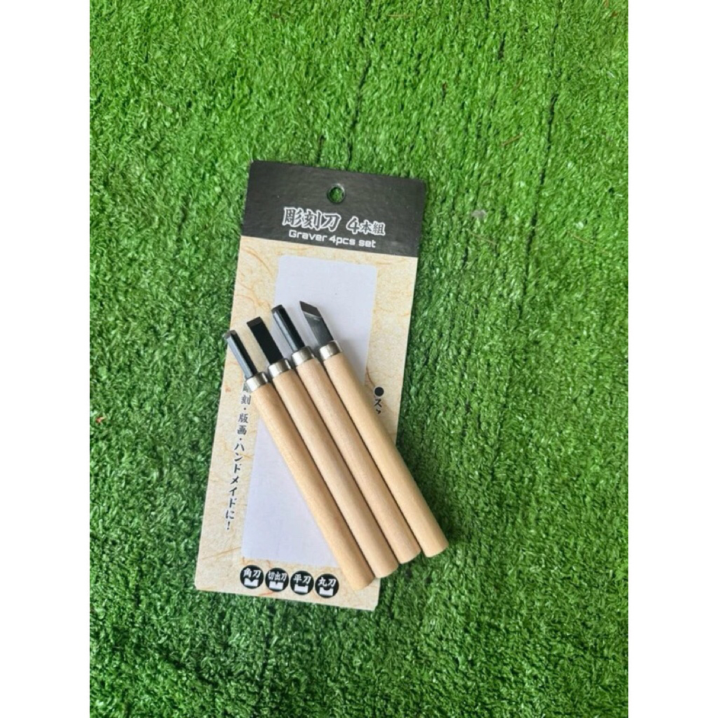 bộ dụng cụ đục điêu khắc gỗ , làm vườn  cây cãnh bonsai mini 4 món