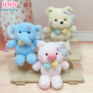  Gấu Bông Mini 25cm Hình Voi Gấu Thỏ Heo Đeo Nơ Lông Kim Mượt Gấu Nhỏ Dê Thương Tặng Bạn Dịp Sinh Nhật 