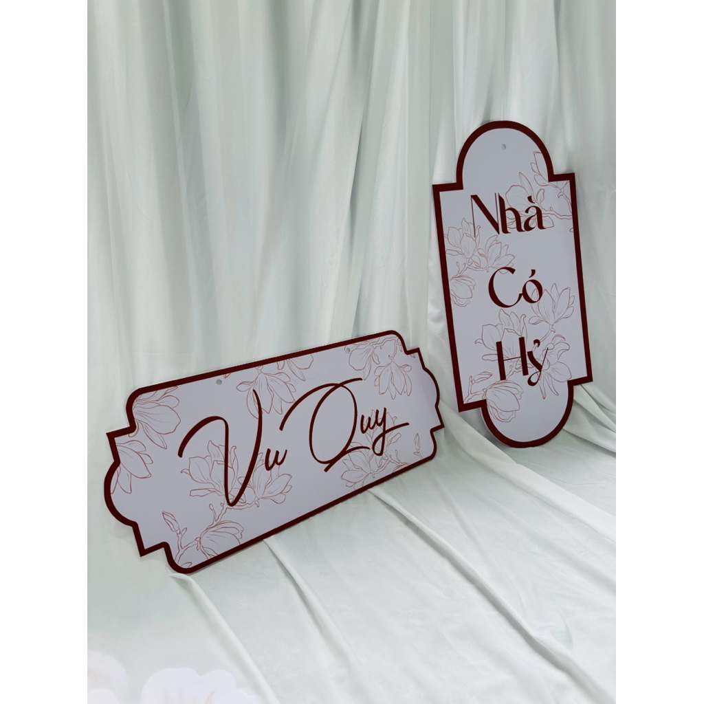 2K 102 - BẢNG TREO CỔNG VU QUY, TÂN HÔN, ĐÍNH HÔN, THÀNH HÔN/ BẢNG DECOR TIỆC CƯỚI FOMEX 5LI KHÔNG T