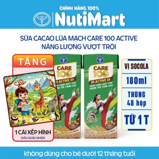  Sữa dinh dưỡng cacao lúa mạch Care 100 Active Nutricare bổ sung năng lượng vượt trội cao lớn 