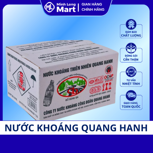 Nước Khoáng Quang Hanh Vị Mặn Nhẹ Có Ga – Thùng 20 Chai 500ml – Nước Khoáng Quang Hanh Bổ Sung Khoán