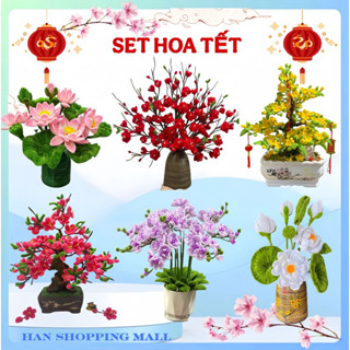  Set nguyên liệu làm hoa Tết kẽm nhung đầy đủ phụ kiện - Diy 