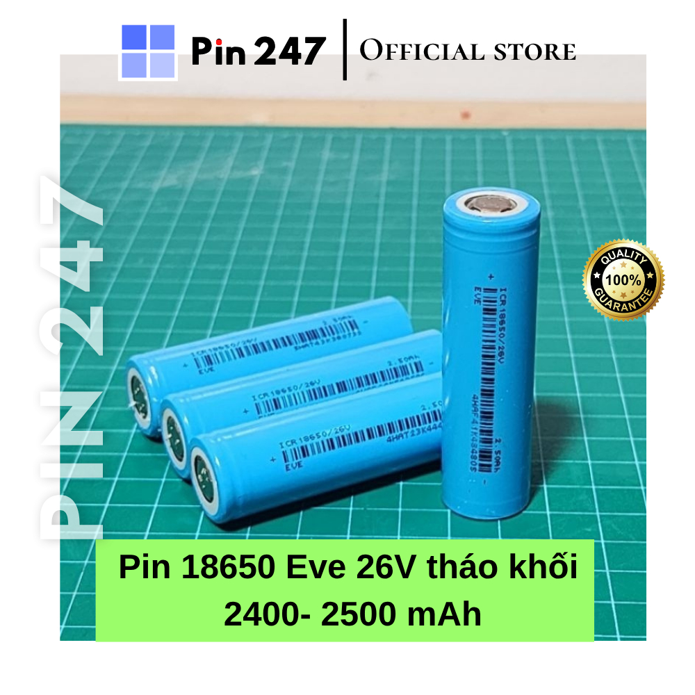 Pin 18650 EVE 26V hàng tháo khối dung lượng 2500mah xả 5C