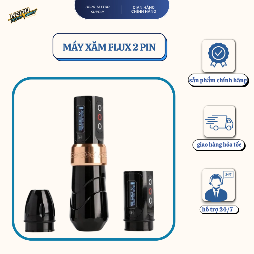 Máy xăm tích điện Flux max - PEN FLUX MAX - 2 pin - Bảo hành 12 tháng