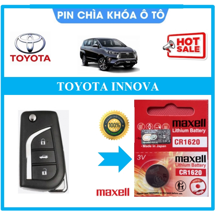 Pin khóa xe TOYOTA Inova hàng chính hãng sản xuất tại Japan 3V Maxcell