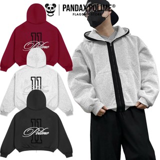  Áo khoác hoodie big boxy thêu xù zip nỉ ép hai lớp vải 2 da chiều form rộng ngắn px pandax polime 