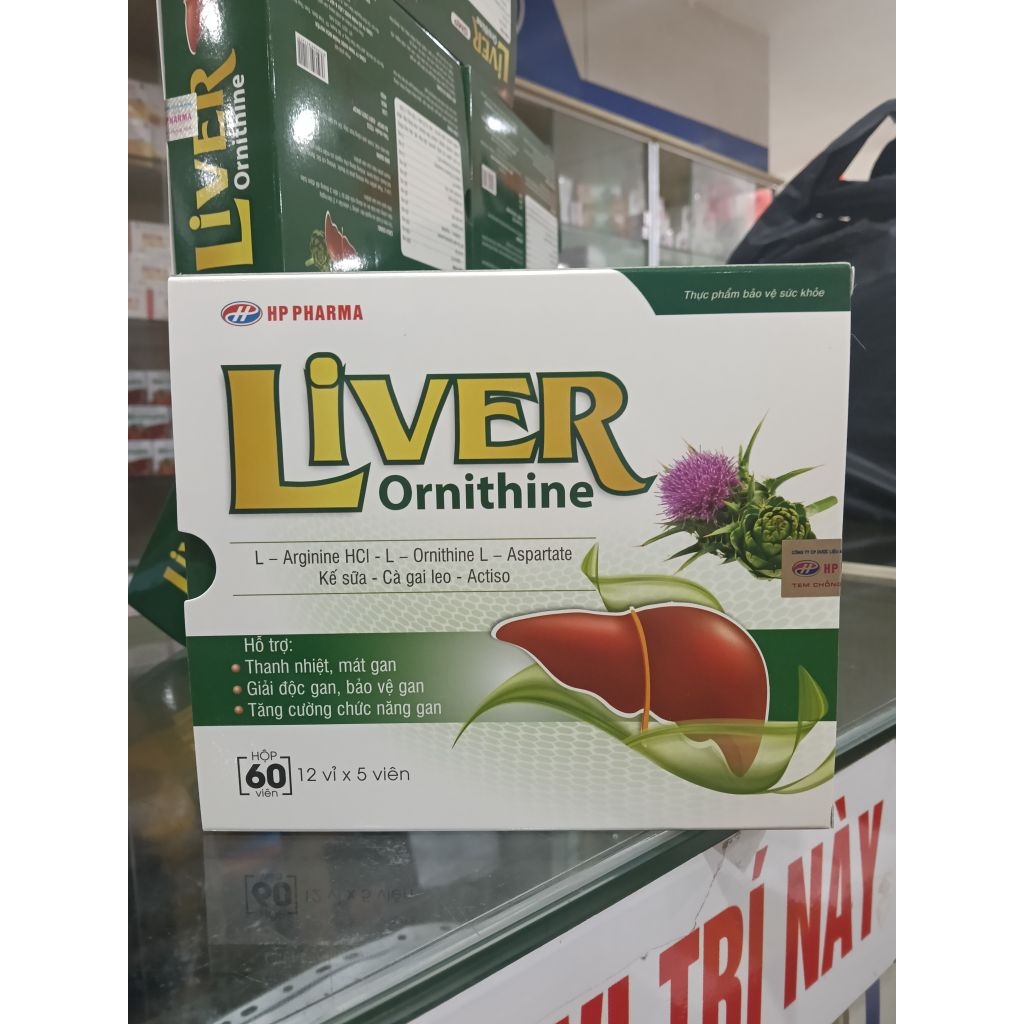 Viên Uống LIVER Ornithine Thanh Nhiệt Mát Gan Giải Độc Gan Hộp 60 Viên.