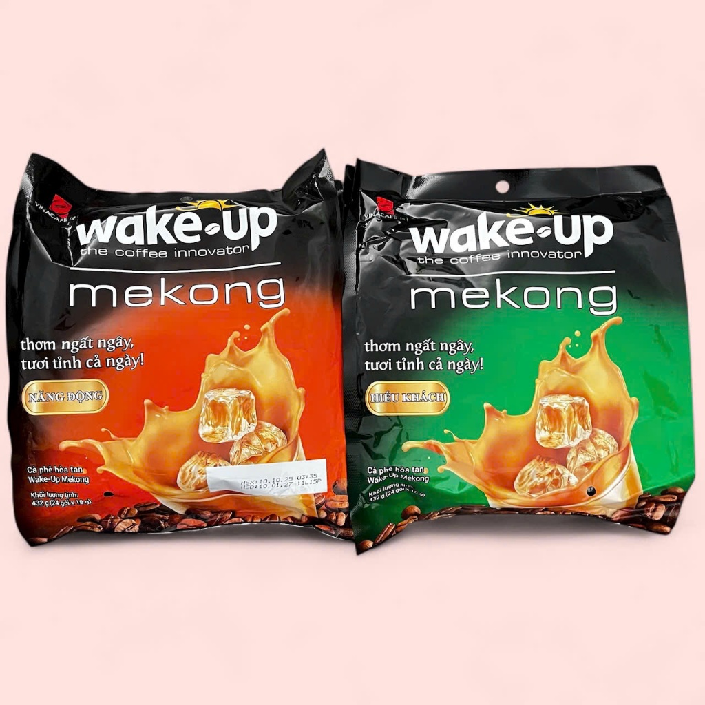 [Combo 2 Bịch] Cà phê sữa hoà tan Wake Up Mekong (Bịch 24 gói× 18g) - café sữa Wake-up Mekong
