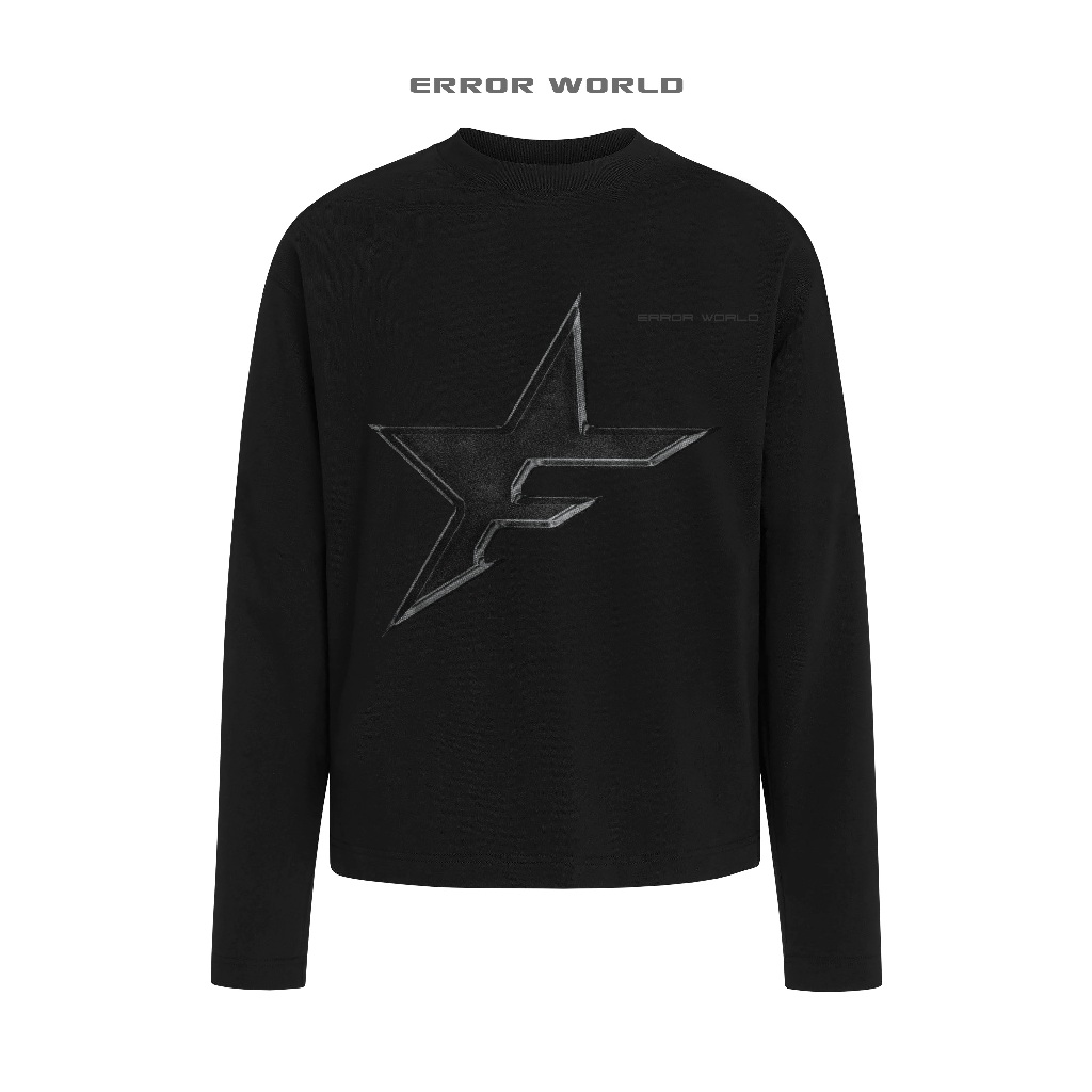Áo thun tay dài ERROR WORLD - Long sleeve BIG STAR/ Black