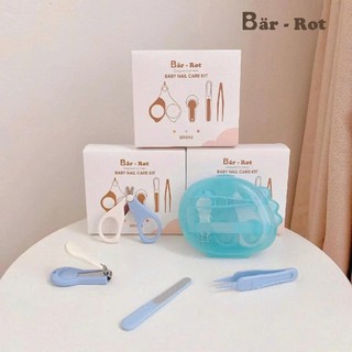 Bộ Bấm Móng Tay Bar Rot 4 Chi Tiết An Toàn Cho Bé kèm hộp đựng sử dụng cho bé từ sơ sinh Bar-rot