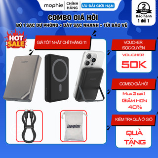   SALE UP TO 35%  Bộ Pin sạc dự phòng Mophie 10,000mAh 5,000maH không dây + Dây sạc nhanh 60W CtoC 