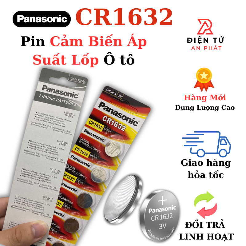 [Panasonic] Pin Cảm Biến Áp Suất Lốp Ô Tô CR1632 3V , Độ Bền Cao Dùng Lâu Pin Panasonic Cr1632 Full 