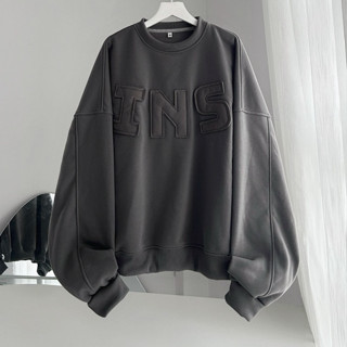 Áo Sweater BOXY INS Chất Nỉ Bông Dầy Dặn Thêu Đắp Vải - Áo Nỉ SSSTore Form Rộng Nam Nữ Nhiều Màu