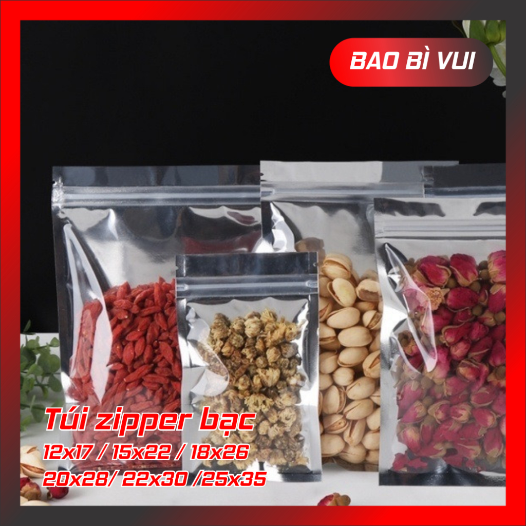 Túi zip bạc đáy đứng - BAO BÌ VUI