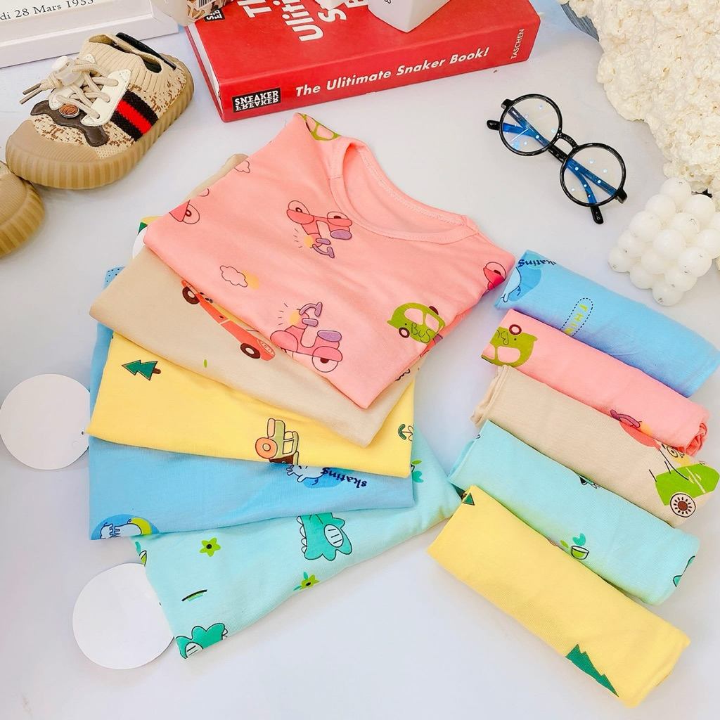 Thun Lạnh Dài Tay Cho Bé Trai Gái 5-16kg Dưới 4 tuổi. Mềm Mịn, Co Dãn tốt. fg001