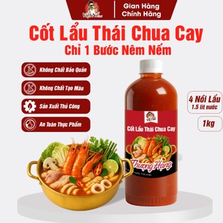 Chai 1kg - Cốt Lẩu Thái Chua Cay – Tiện Lợi Chỉ 1 Bước Làm Lẩu Thái, Ốc Hấp Thái, Ngao Hấp Thái, Bún Hải Sản – Việt Nể