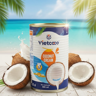  Nước cốt dừa Vietcoco - lon 400ml - các món nấu chè rau câu độ béo tự nhiên 