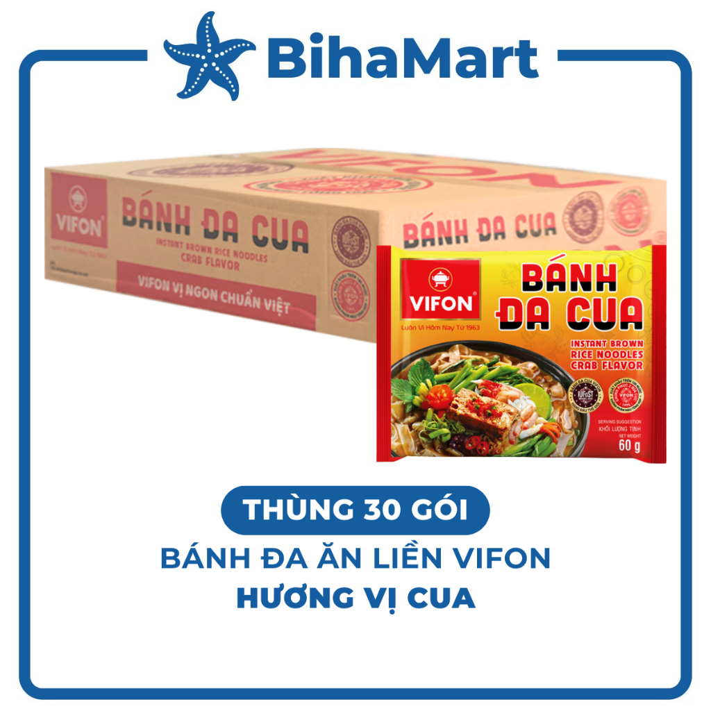 [THÙNG30GÓI]-VIFON- Bánh đa Vifon hương vị cua, bánh đa cua Vifon, bánh đa Vifon vị cua, bánh đa Vif