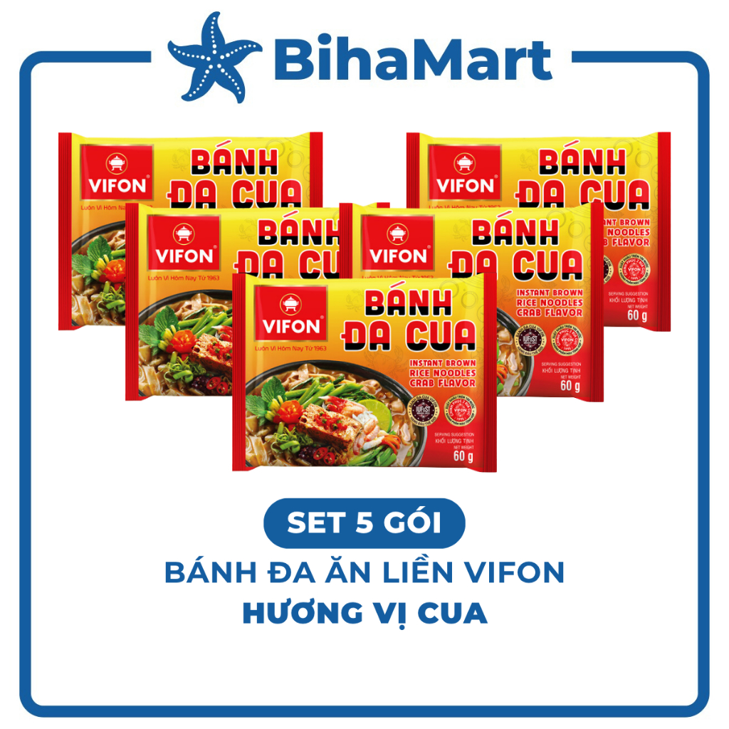 [SET5GÓI] - VIFON - Bánh đa Vifon hương vị cua, bánh đa cua Vifon, bánh đa Vifon vị cua, bánh đa Vif