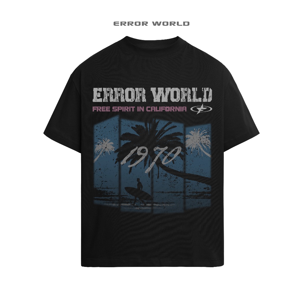 Áo thun ERROR WORLD  - "VERSION 2" FREE SPIRIT IN CALIFORNIA/ Black