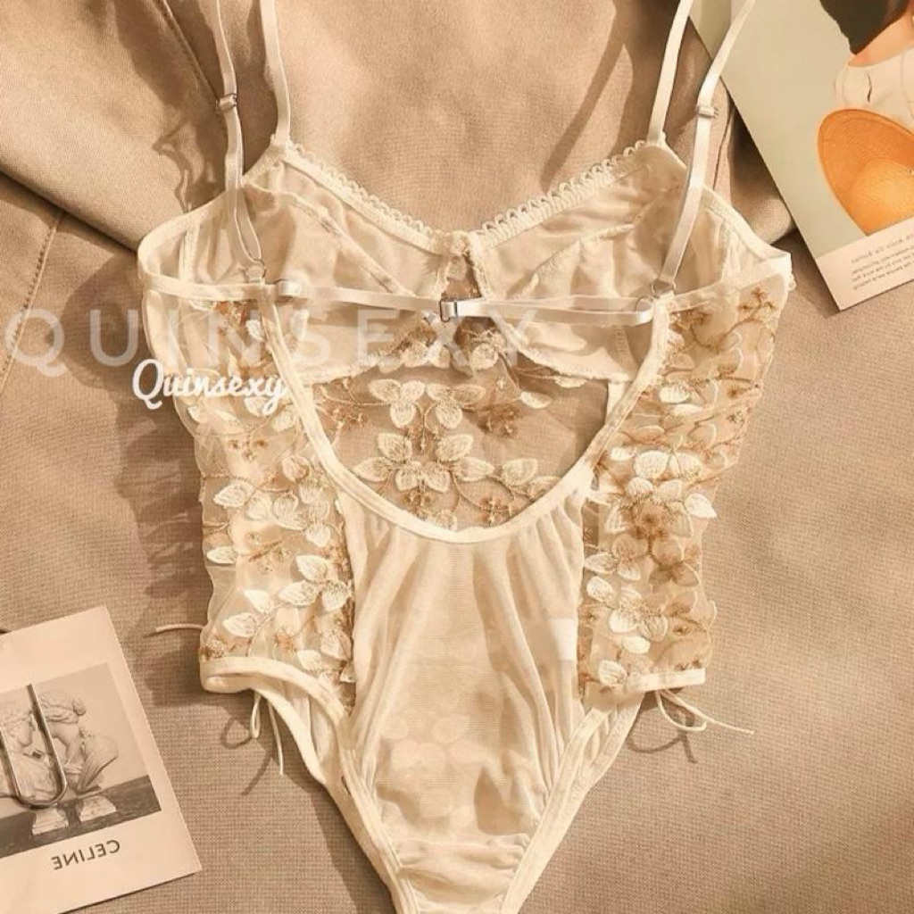 Bộ Liền Thân Ren Lưới Thêu Hoa Quyến Rũ Có Thể Phối Mặc Dạo Phố BS043 | BigBuy360 - bigbuy360.vn