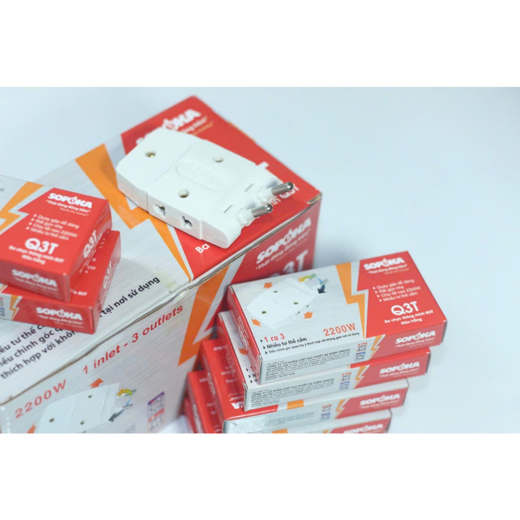 SOPOKA - Phích cắm điện 1 chia ra 3, thương hiệu Sopoka Q3T